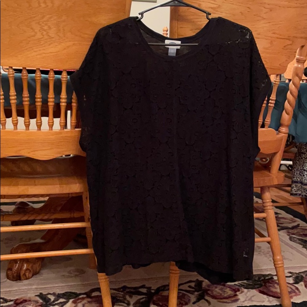 Old Navy Crochet Top. Size XXL. BLACK